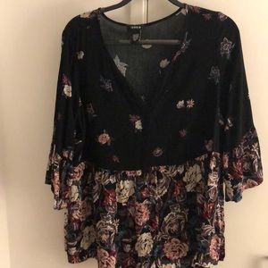 Floral baby doll top